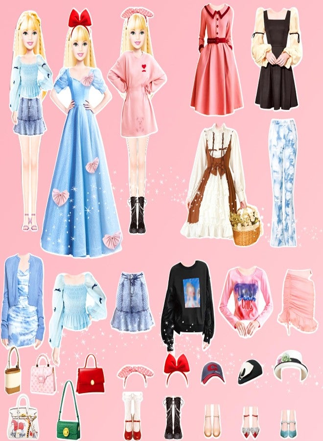 Daniel Axel Magnetic Dress Up Dolls, Magnetic Doll Dress Up Kits Magnetic Paper Dolls Pretend Play Set for Girls Ages 4 Years and Up Kids Travel Activities Road Trip Car Ride Interactive Learning Imagine Gift - Image 5